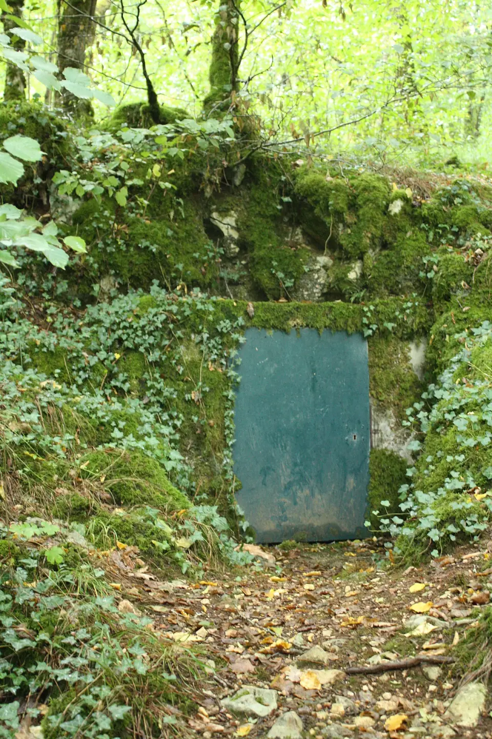 Ancienne entrée de la grotte du Cluzeau, à Villars, en Dordogne